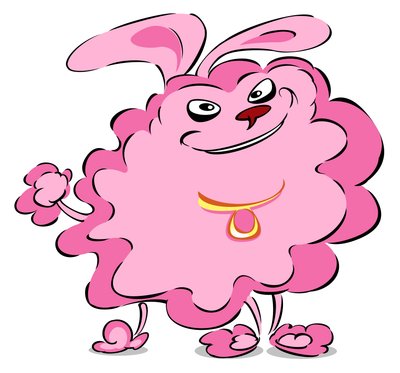 Pompom Poodle - caricatura de Neale Osborne