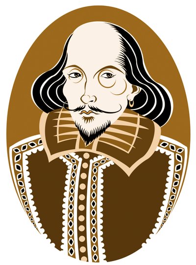 William Shakespeare, poeta y dramaturgo inglés bautizado el 26 de abril de 1564 - 23 de abril de 1616 de Neale Osborne