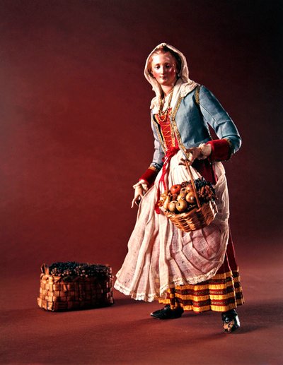Pastora, del Belén de Navidad y árbol de Neapolitan School