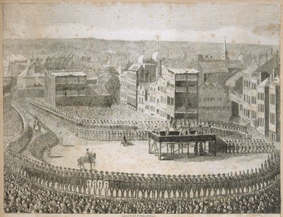Ejecución de los señores rebeldes en 1745, Tower Hill, Londres, siglo XVIII de Neele and Stockley
