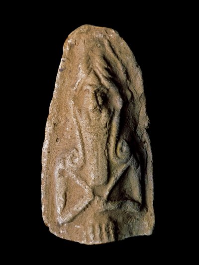 Civilización sumeria: figurilla de dios guerrero. Escultura de terracota. Dim. 9 cm Período neo-sumerio (entre 2093 y 2004 a.C.) De las cercanías del sitio de Ur. Bagdad, Museo Nacional de Irak de Neo Sumerian