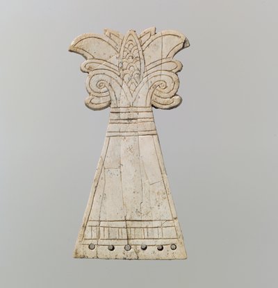Frontal de caballo incisa tallada en forma de árbol de palmeta voluta floreciente, siglo IX-VIII a.C. de Neo Assyrian