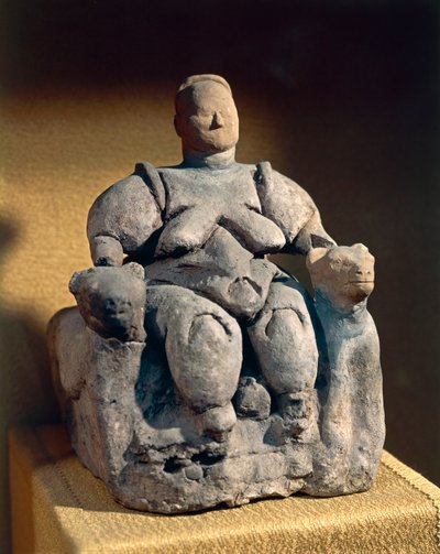 Estatua de la diosa madre de terracota, de Çatalhöyük, 6º milenio a.C. de Neolithic Neolithic