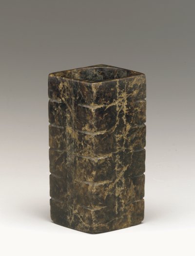 Tubo alto (cong) región del Lago Tai, cultura Liangzhu, 3300-2250 a.C. de Neolithic Period Chinese School