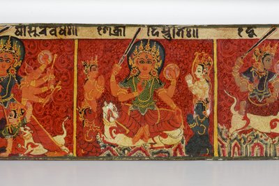 (detalle) de una cubierta de manuscrito Devimahatmya de Nepalese School