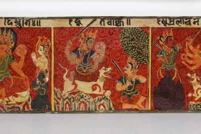 (detalle) de una cubierta de manuscrito Devimahatmya de Nepalese School