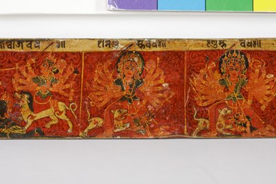 (detalle) de una cubierta de manuscrito Devimahatmya de Nepalese School