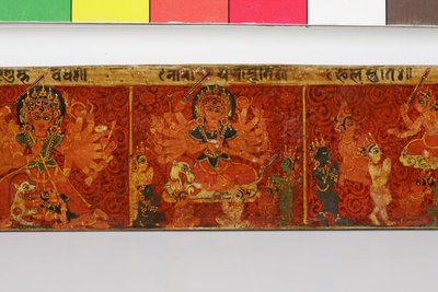(detalle) de una cubierta de manuscrito Devimahatmya de Nepalese School