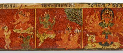 (detalle) de una cubierta de manuscrito Devimahatmya de Nepalese School