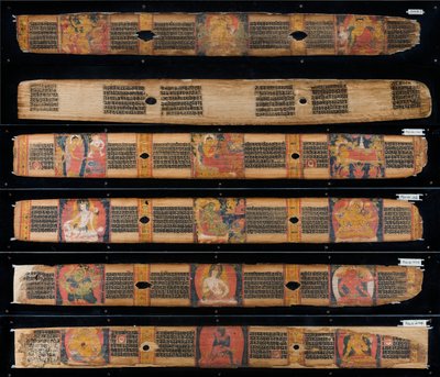 Hojas de manuscrito de Nepalese School