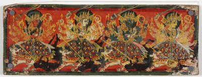 Una de un par de cubiertas de manuscrito que representan a Devi como las Ocho Madres de Nepalese School