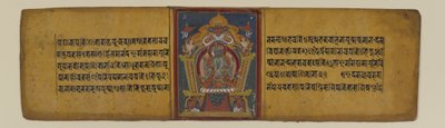 Página de un manuscrito budista que representa a una de las diosas Pancharaksha, siglos XVI-XVII de Nepalese School
