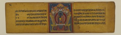 Página de un manuscrito budista con una ilustración de Akshobhya, siglos XVI-XVII de Nepalese School