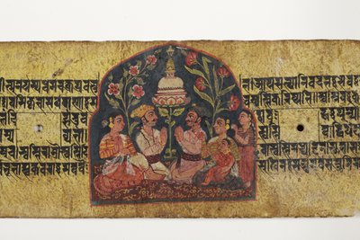 Adoración de una estupa de Nepalese School