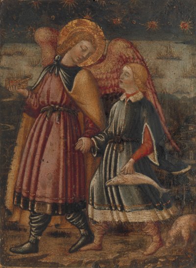 El Arcángel Rafael y Tobías, posiblemente 1457-63 de Neri di Bicci