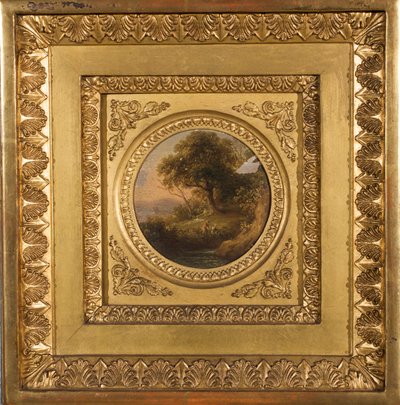 Baumlandschaft mit figürlicher Staffage de Leopold Blonder