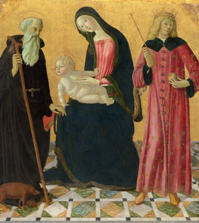Madonna y Niño con San Antonio Abad y San Segismundo de Neroccio de Landi