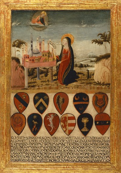 La Virgen María confía la ciudad de Siena a Jesús de Neroccio di (1447 1500) Landi