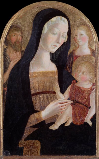 Virgen con niño y santos Juan Bautista y María Magdalena de Neroccio di  Landi