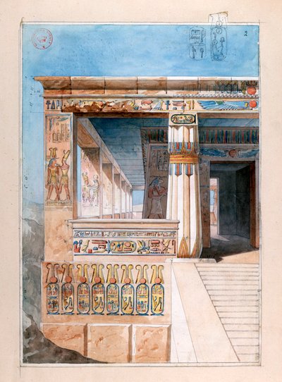 Templo egipcio antiguo, siglo XIX de Nestor l