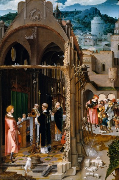 Un sermón sobre la caridad posiblemente la conversión de San Antonio de Netherlandish