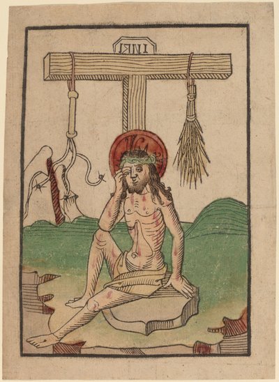 Cristo como el Hombre de Dolores de Netherlandish 15th Century