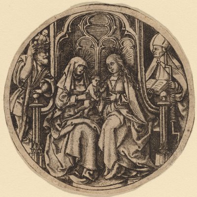 Madonna y Niño con los Santos Cristóbal y Erasmo de Netherlandish 15th Century
