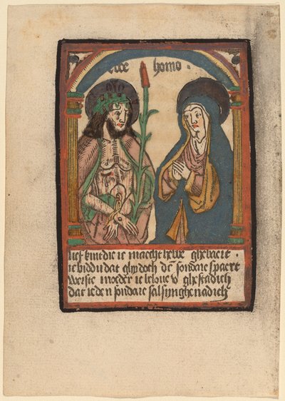 El Hombre de Dolores y su Madre de Netherlandish 15th Century