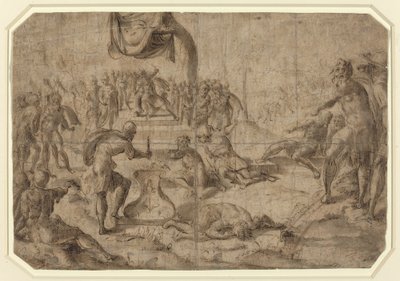 Escena de sacrificio (¿Cayo Mucio Escévola?) de Netherlandish 16th Century