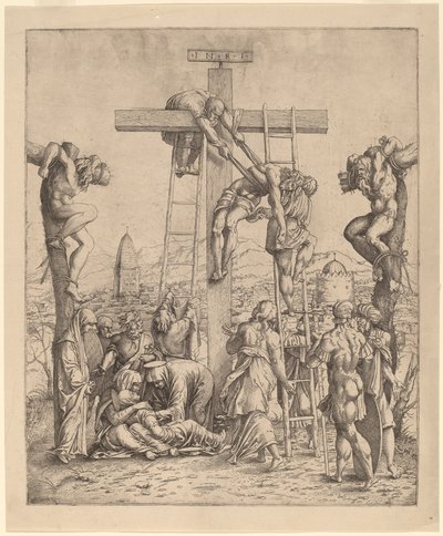 El descendimiento de la cruz de Netherlandish 16th Century after Andrea Mantegna