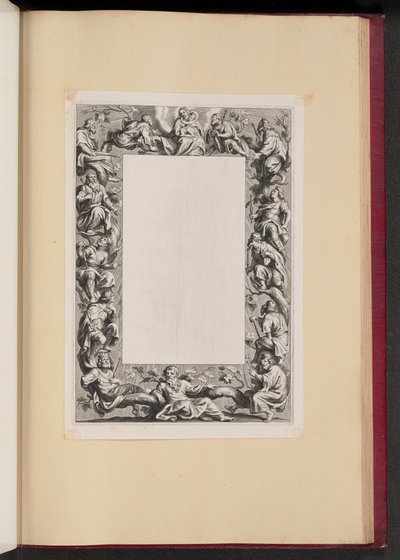 Ilustración de borde con el árbol de Jesé de Netherlandish 17th Century
