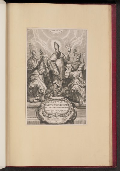 Página de Título para Anatomia Totivs Avgvstissimae Doctrinae Avgvstinae de Netherlandish 17th Century after Cornelis Galle I after Sir Peter Paul Rubens