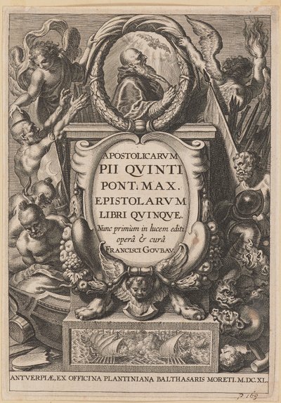 Página de título para Apostolicarvm PII Qvinti Pont. Max... de Netherlandish 17th Century after Sir Peter Paul Rubens