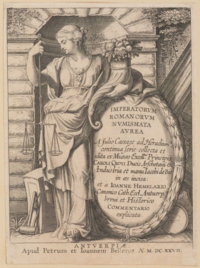 Página de Título para Imperatorvm Romanorvm Nvmismata Avrea de Netherlandish 17th Century after Sir Peter Paul Rubens