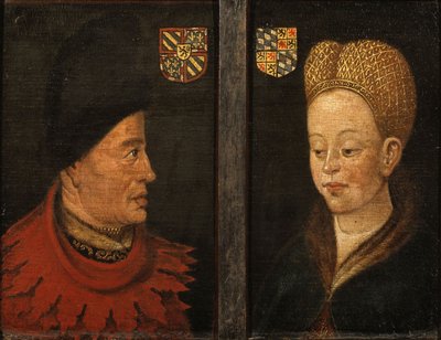 Retratos de Juan el Intrépido y Margarita de Baviera, siglo XVI de Netherlandish Master