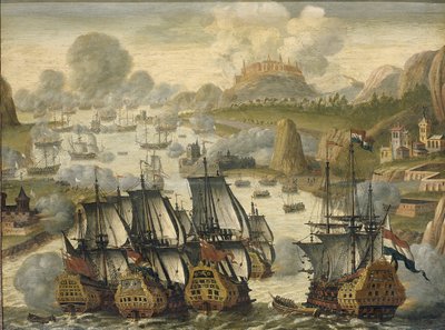 La batalla naval de la Bahía de Vigo, 23 de octubre de 1702, ca 1705 de Netherlandish Master