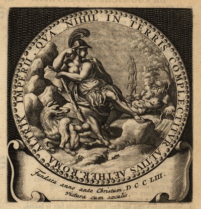 Figura alegórica del Imperio Romano, Rómulo y Remo de Netherlandish School