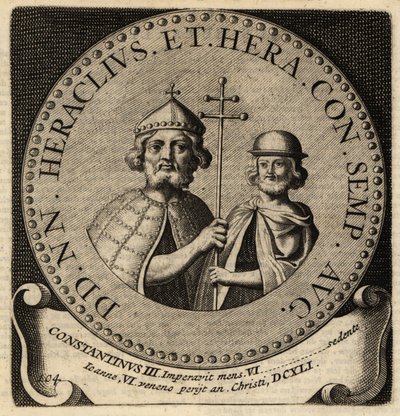 Emperadores Bizantinos Heraclio y Constantino III de Netherlandish School