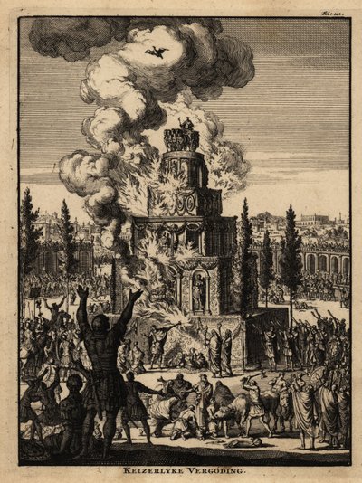 Pira funeraria de cinco pisos para un emperador romano en Roma de Netherlandish School