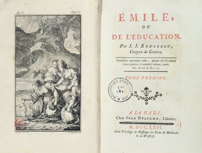 Frontispicio de Emilio por Jean-Jacques Rousseau, 1762 de Netherlandish School