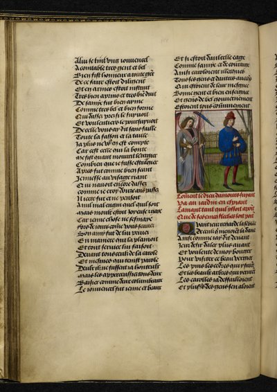 Harley MS 4425 f.18v Amors (el Dios del Amor) y L