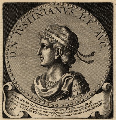 Retrato del emperador bizantino Justiniano II de Netherlandish School