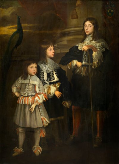 Retrato de tres niños (óleo sobre lienzo) de Netherlandish School
