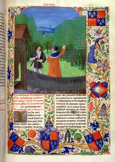 Roy 14 E VI f.110 Discursos del autor a un jardinero en un huerto, de 