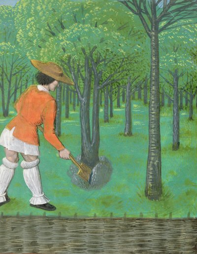 Roy 14 E VI f.28 Hombre con pala en un huerto, de 
