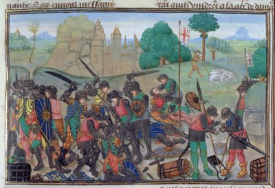 Roy 15 EI f.335 Cristianos y sarracenos luchando, de la 