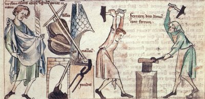 Sloane 3983 fol.5 Herreros en el trabajo, del 