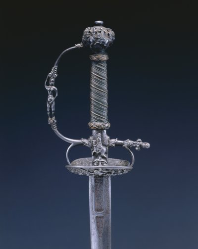 Espada pequeña, c.1650-60 (acero, madera y alambre de cobre) de Netherlandish School