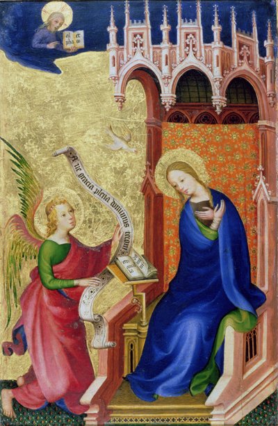 La Anunciación, de un retablo plegable, c.1400 de Netherlandish School