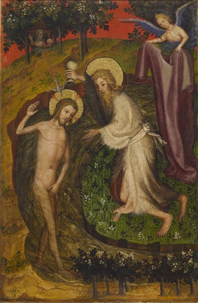 El Bautismo, de un retablo plegable, c.1400 de Netherlandish School